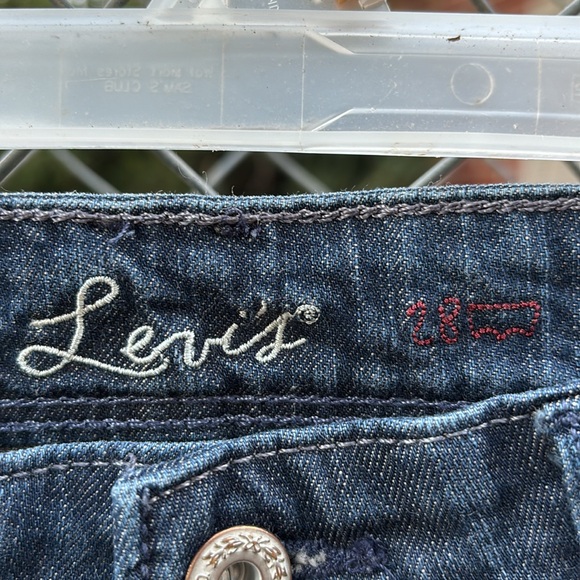 Levi’s 28 Dark Blue Denim Jeans Snap Back Pockets Irregular 28/34 26x34 Waist 30 - Picture 4 of 16